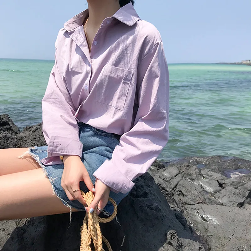 5 видов цветов 2021 Краткая Стиль однотонные Женские топы и блузки повседневные