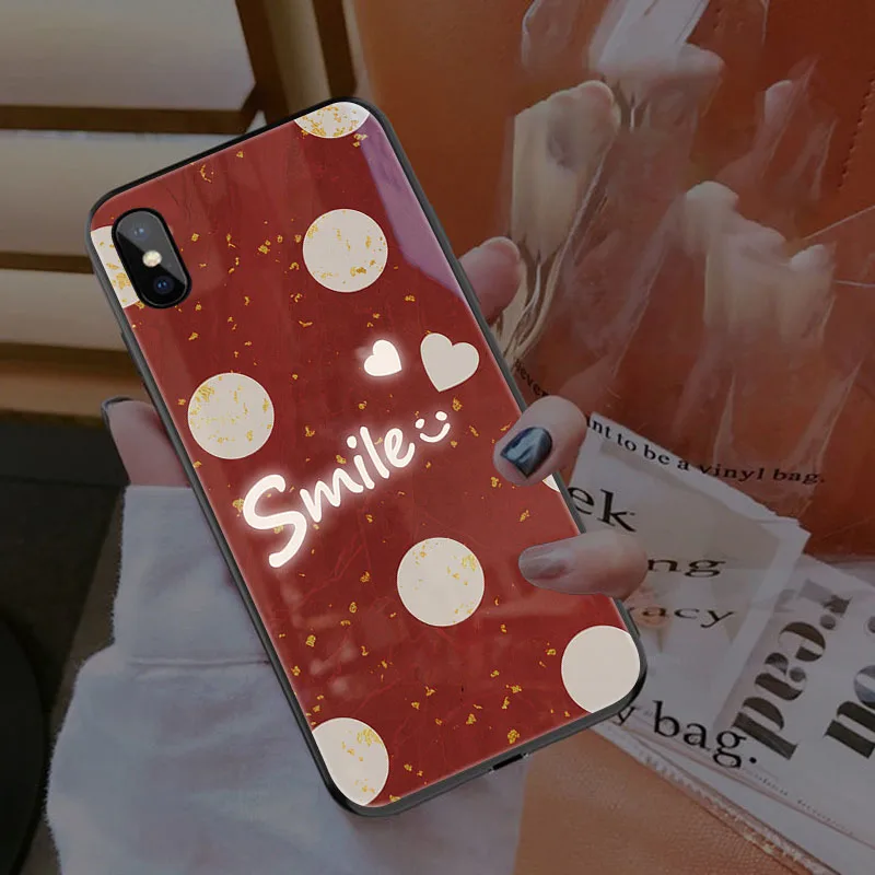 Умный светодиодный светящийся чехол для телефона iphone 11 Pro Max с милым рисунком