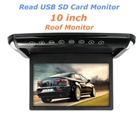 ultra thin 10 1 inch car monitor roof ceiling mount flip down tft lcd monitor dvd player usb sd mp5 speaker game