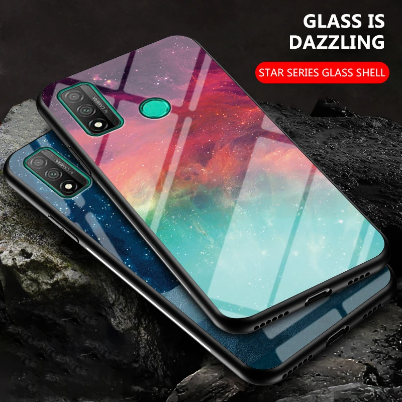 

Luxury Tempered Glass Case For Huawei P Smart 2021 P smart 2020 Colorful Back Cover For Huawei P Smart Plus 2019 18 Phone Cases