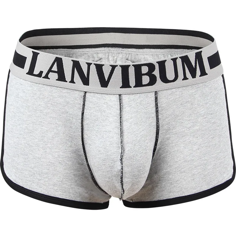 LANVIBUM мужские трусы боксеры cueca хлопковые Лоскутные Мягкие Трусы Шорты Мужские