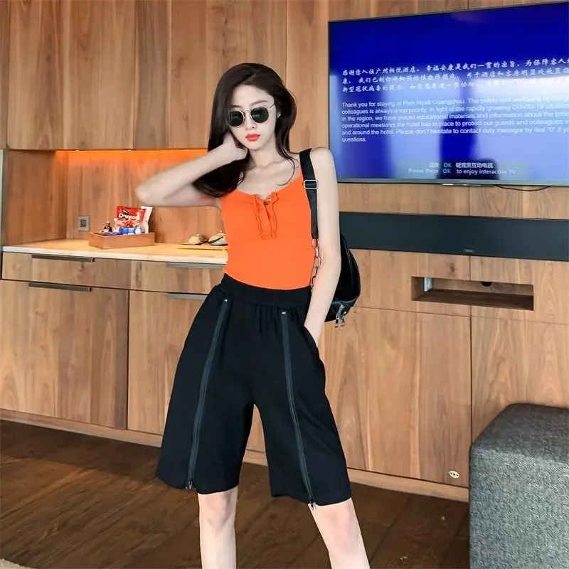 

New summer student's versatile sports pants with 5-point shorts for women 2021