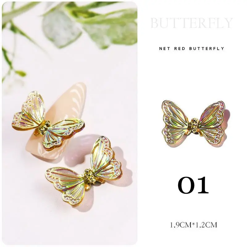 

Aurora Crystal Butterfly Zirconia DIY Nail Jewelry Fashion Nail Zircon Shiny Flying 3D Butterfly DIY Art Glitter Nail Decor