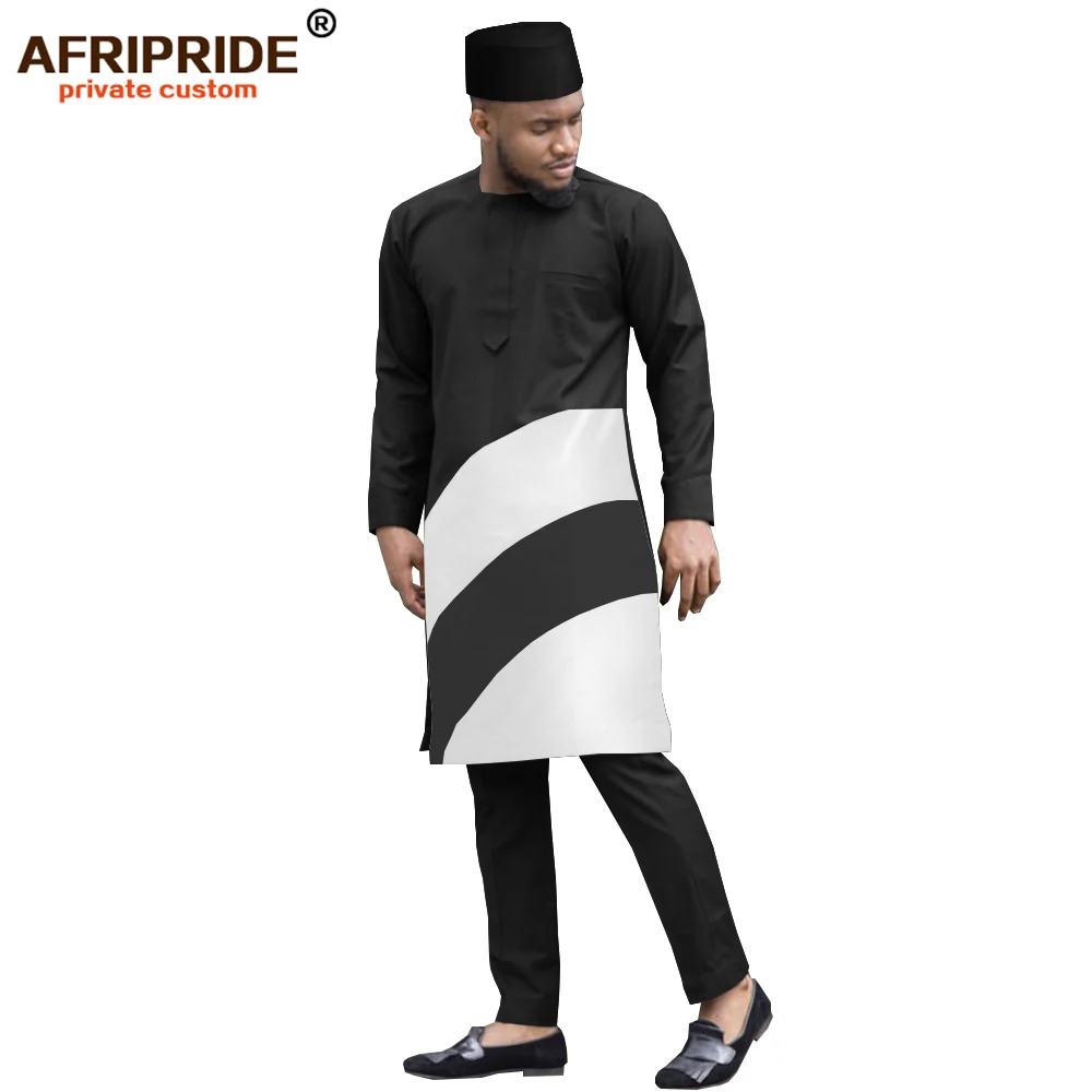 2019 африканские мужские костюмы однотонные Дашики топы куртки + искусственная