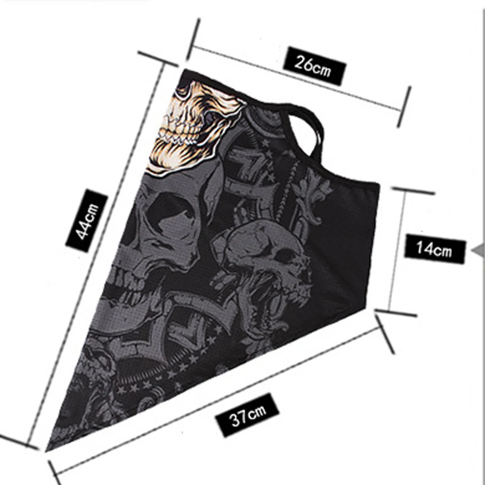 

Hanging Ear Triangle Scarf Mesh Breathable Mask CS Anti-Terrorism Headgear Riding Windproof Sunscreen Face Towel Skull