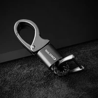 with logo key ring car styling leather and metal car emblem key ring keychain for hyundai creta 2012 2018 2019 2020 accessories