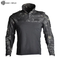 camouflage hunting clothes tactical hiking t shirts military long shirt paintball airsoft sniper combat shirt army windproof top
