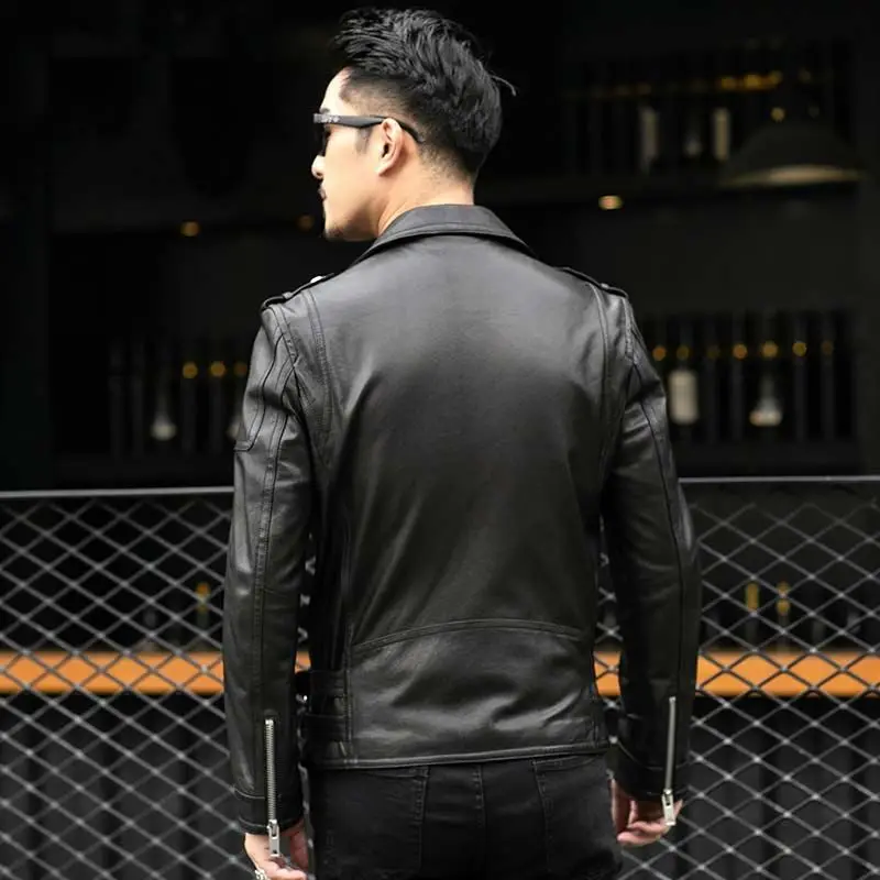 Мужские 2021 Осенняя мода из натуральной кожи куртки овчины для мужчин большой