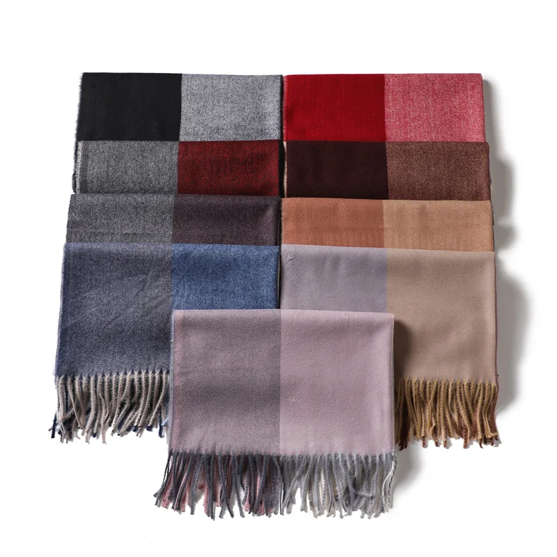 

Hot Autumn Winter Female Wool Scarf Women Cashmere Scarves Wide Lattices Long Shawl Wrap Blanket Warm Tippet wholesale