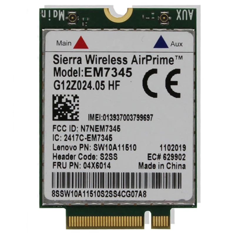 EM7345 Lenovo 4G модуль FRU PN 04X6014 ThinkPad X250/X240/X1/8/10/YOGA15 T440/440P/540P/440S/550 L440/450/540 w540/540S/541 |