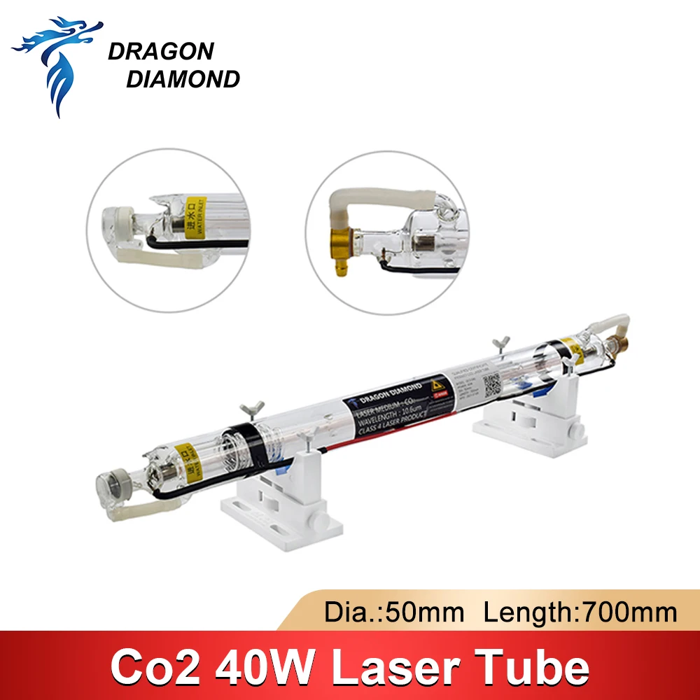 K40 Series 40W Co2 Metal Head Laser Tube Diameter 50mm Length 700mm Laser Lamp Pipe For DIY CO2 Laser Engraving Cutting Machine