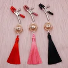 1 пара черно-розовый женский сексуальный регулируемый зажим для сосков грудь БДСМ маленький колокольчик взрослый Фетиш флирт дразнящие секс-игрушки для пар