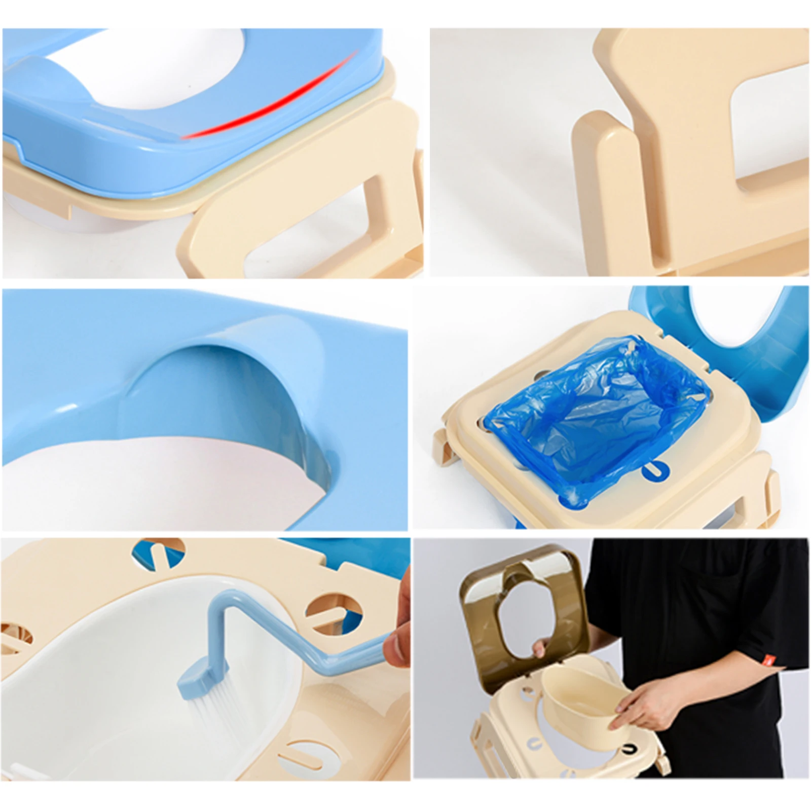 

Potty Children's Toilet Portable Removable For Kids Easy To Clean Indoor Multifunction Infant Products Pink Folding Car-Mounted