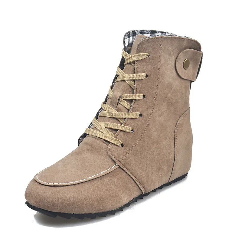 

New 2020 Women Suede Leather Ankle Boots Casual Lace Up Winter Boots Comfortable Soft Rubber Solid Black Flat Shoes Female Boots