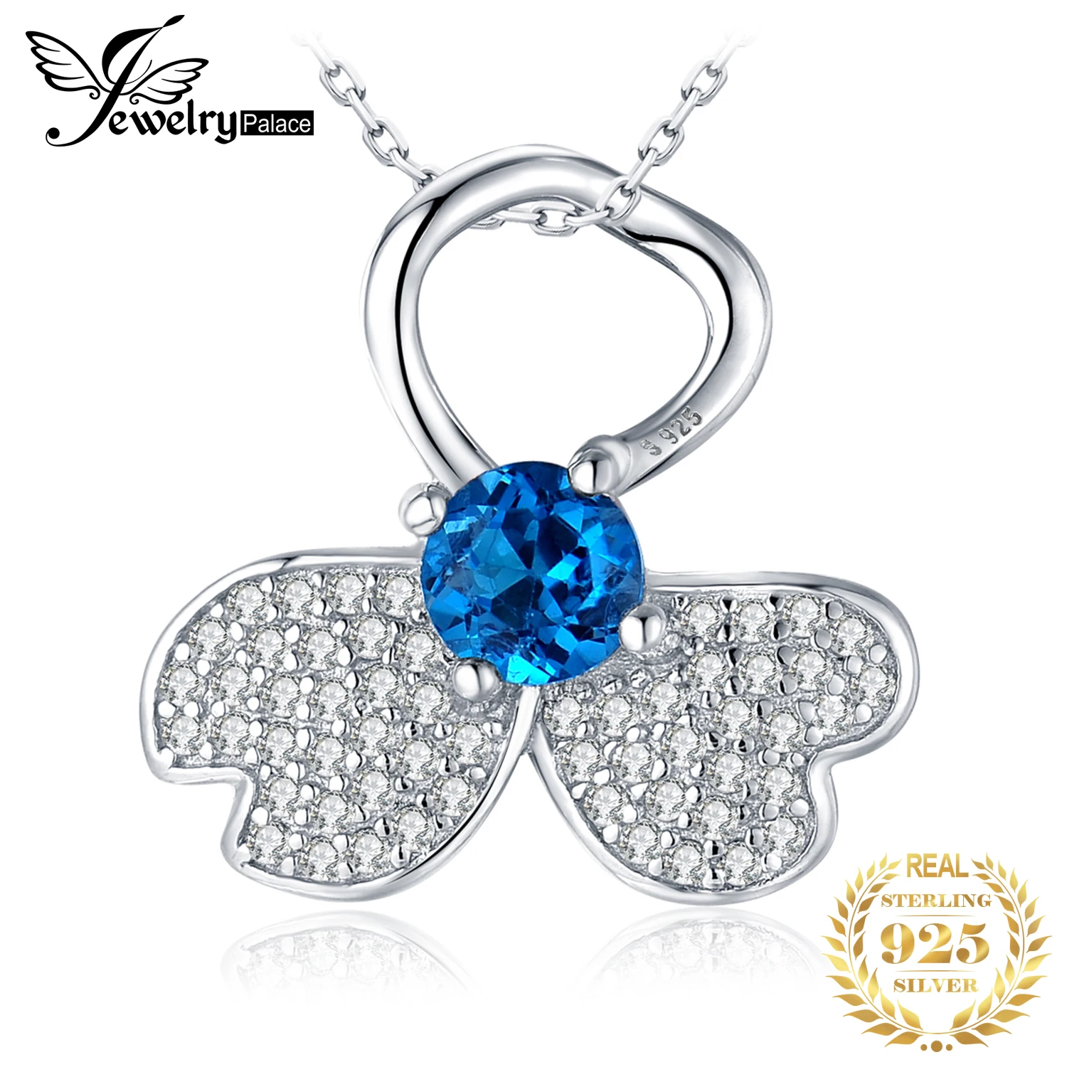 Jдворца натуральный Лондон кулон с голубым топазом ожерелье 925 драгоценные камни