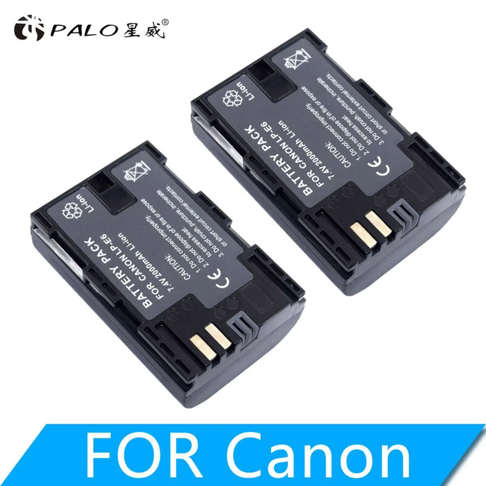 1 шт. LP-E6 LP E6 LPE6 Камера Батарея для Canon 5D Mark II III 7D 60D EOS 6D, аксессуары - Цвет: 2PCS