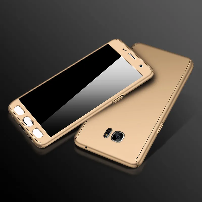jin 360 Полное покрытие ПК Жесткий Чехол для samsung Galaxy A70 A60 A50 A40 A30 A20 A10 A9 A7 A8 M30 M20 S7 S6 S5 обратите внимание на возраст 3, 4, 5, чехол с Стекло - Цвет: jin