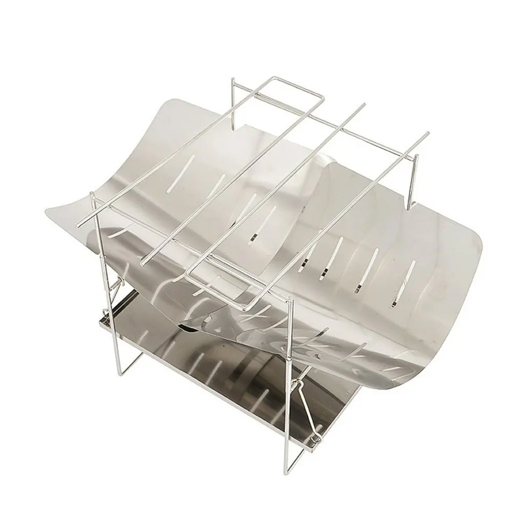 

Outdoor Portable Camping Fire-Burning Bench Grill Ultra-Light Detachable Stainless Steel Folding Barbecue Grill Bonfire Stove