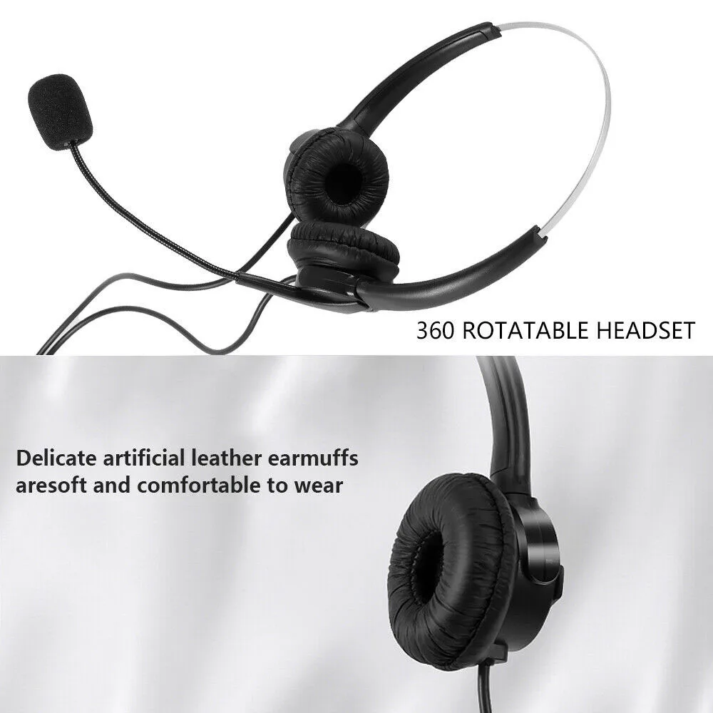 

Portable & Comfortable Wired USB PC Headset & Microphone Stereo Headphone Noise Cancelling for Business Office Laptop