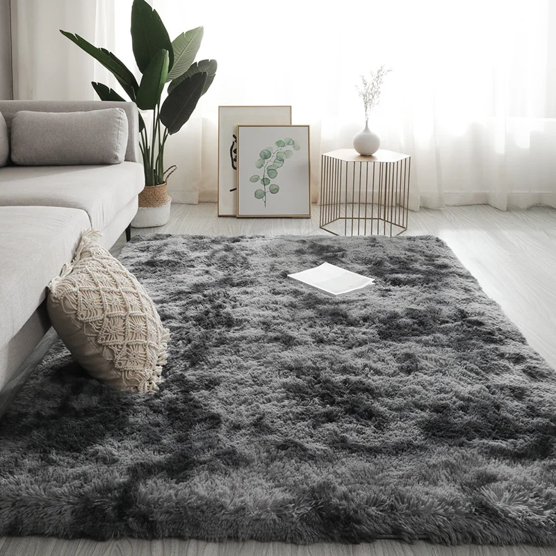 

2021Soft Carpet Gradient Color Plush Modern Bedroom Mats INS Style Non-Slip Coffee Table Mats Living Room Carpet Rugs Home Decor