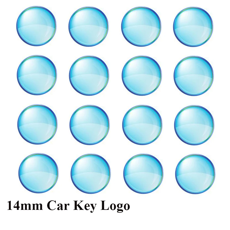 5pcs Universal 14mm diameter Epoxy Resin crystal material car key Emblem badge Remote Car flat bottom logo | Автомобили и
