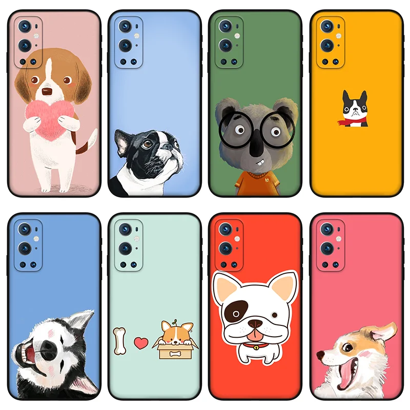 

Cute animal dog Phone Case For OnePlus 7 8 9 Pro 6T 7T 8T Anti-fallSoft Silicone Case for OnePlus 8 9 9pro