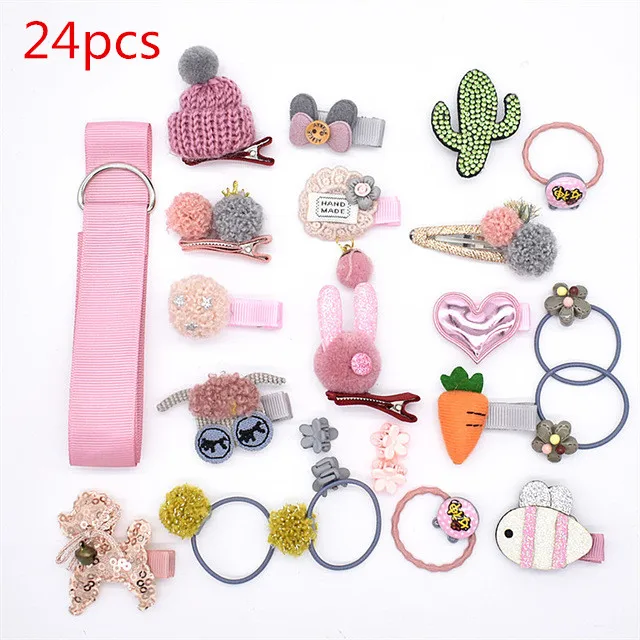 Детские заколки для волос с милым цветочным бантом 24 шт. |