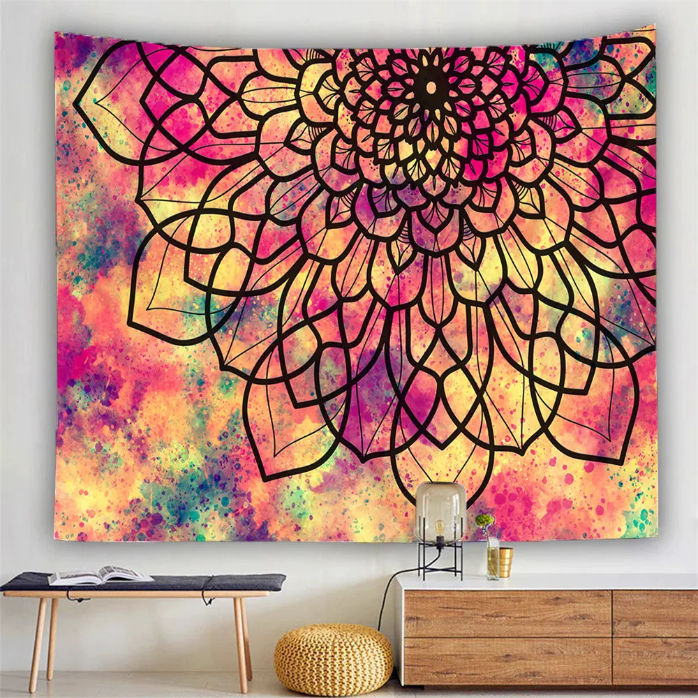 

Bohemian Mandala Tapestry Hippie Tapestries Boho Flowers Wall Hanging Tapestries For Bedroom Living Room Decor