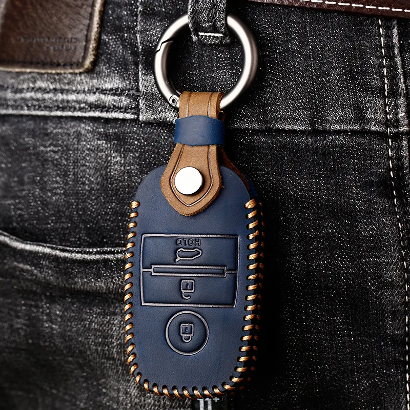 Чехол из натуральной кожи для автомобильных ключей чехол Kia Rio QL Sportage Ceed Cerato Forte R GT