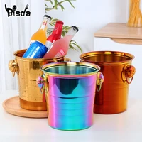 stainless steel ice bucket gold ice holder container with scoops whiskey beer ice chiller cooler bar tool for party