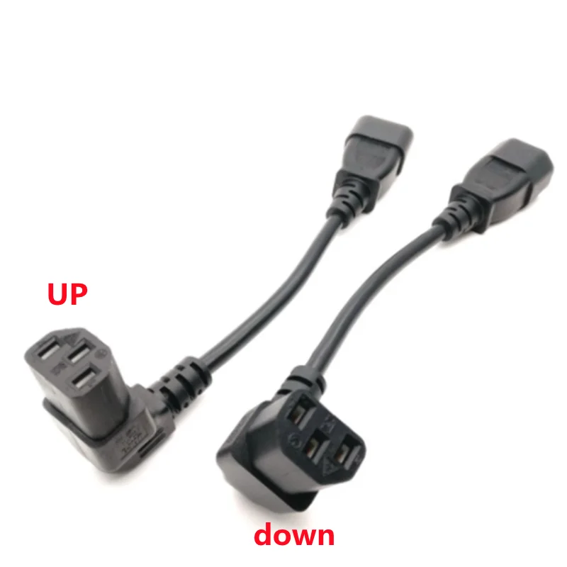 IEC 320 C14 штекер C13 Женский Разъем PDU/UPS удлинитель Кабель питания разъем вверх/вниз 90