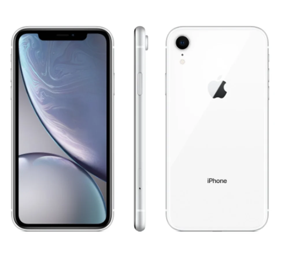Разблокированный Apple iPhone XR ram 3 ГБ rom 64 Гб/128 Гб мобильный телефон LTE 6,1 дюймов шестиядерный IOS отпечаток пальца лица ID NFC - Цвет: Серебристый