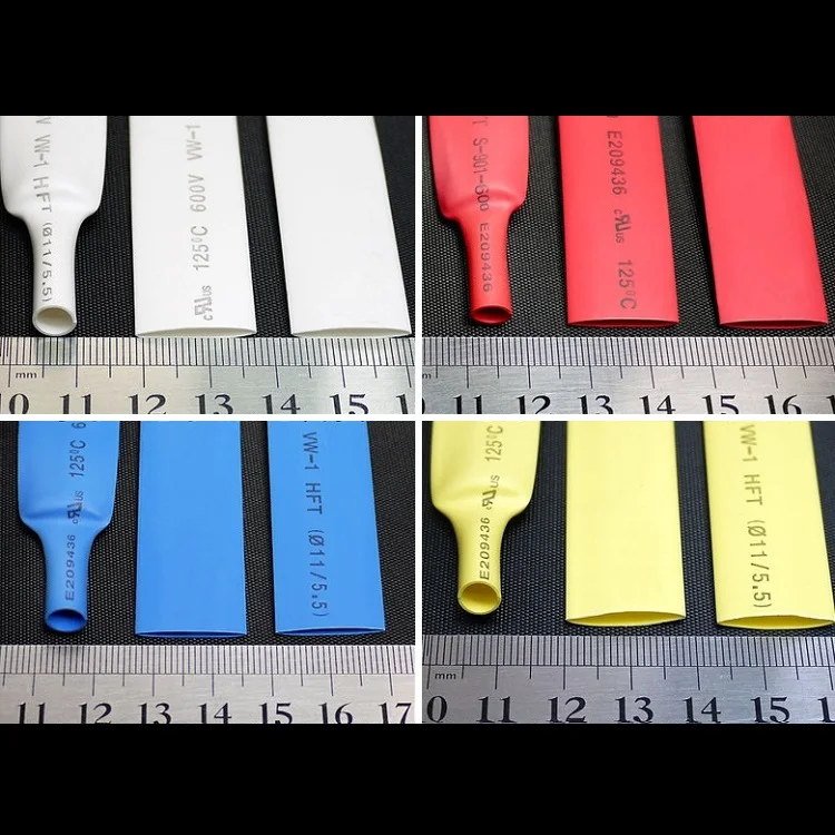 

Dia 11mm (Width 19mm) Heat Shrink Tube 2:1 Polyolefin Thermal Cable Sleeve Insulated Wire Protector Wrap DIY Connector Repair