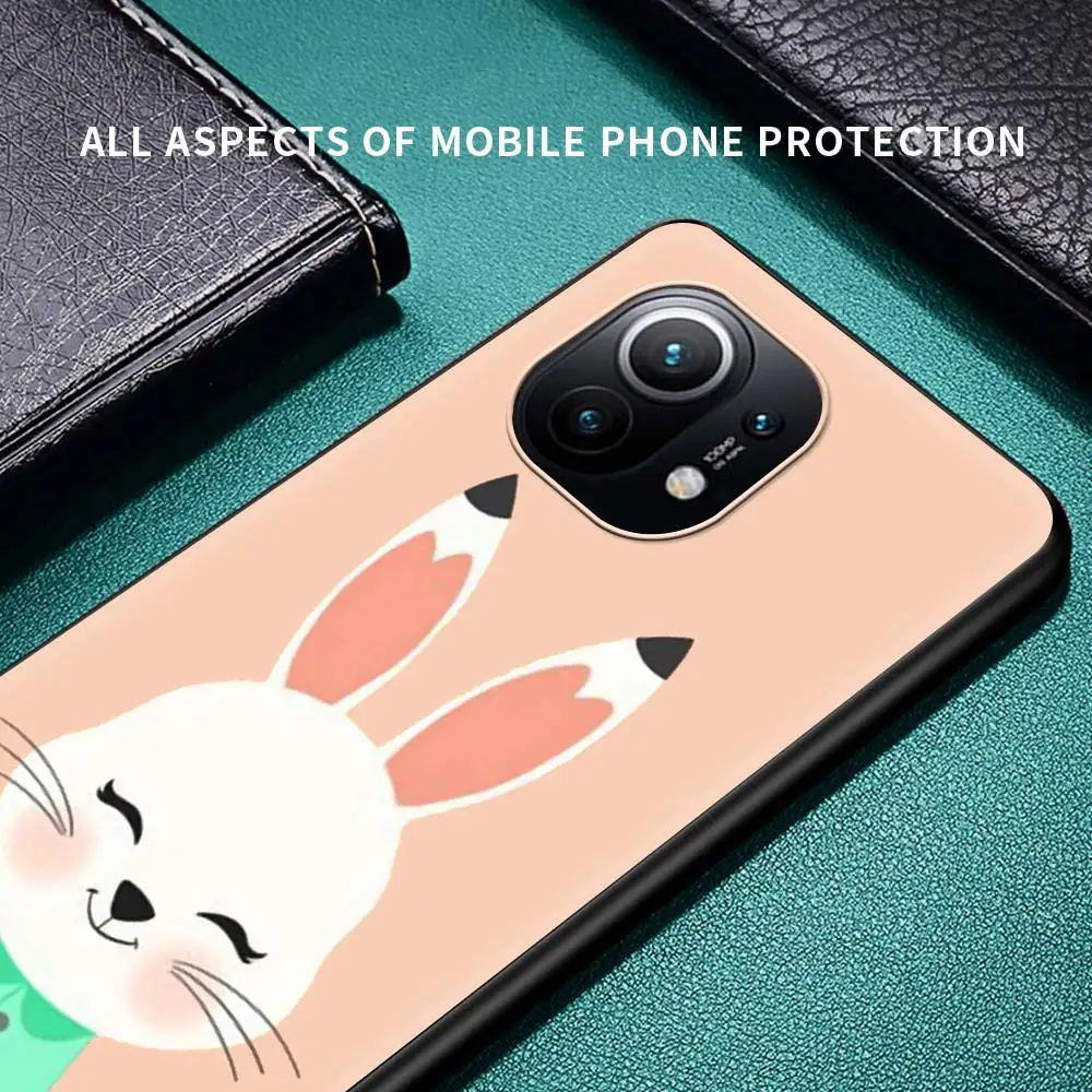 

Silicone Phone Case For Xiaomi Poco X3 NFC M3 11 Mi 10T Pro 9T Note 10 Lite 5G Soft Coque Back Cover Cute Rainbow Rabbit Anime