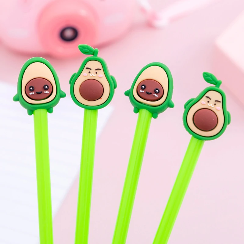 

24Pc Cute Avocado Gel Pens Kawaii Stationery Funny School Stuff Thing Rollerball Ballpoint Office Supply Accessory Item Material