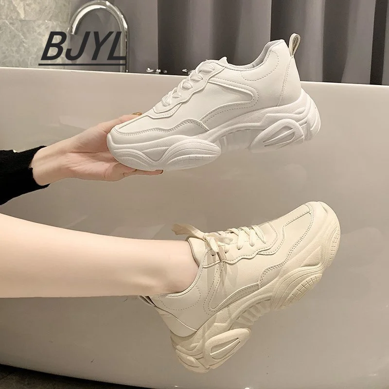 

Новинка весна-осень 2021, Модная молодежная обувь на толстой подошве с круглым носком, модные кроссовки на шнуровке