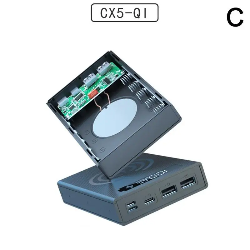 

Battery Power Bank Case 5*18650 Battery Dual USB Type C Charge Storage Box Shell Fast Charging Powerbank For Smart Phones C8C9