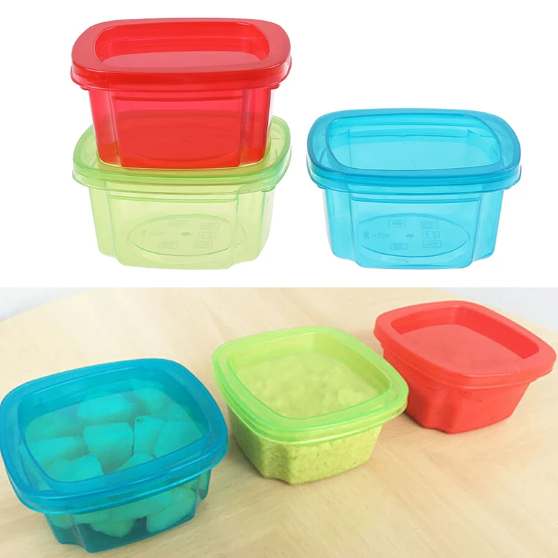 Cajas de PP para alimentos de beb&eacute;, contenedor de aperitivos para beb&eacute;, mini crisper port&aacute;til, 200ML-0