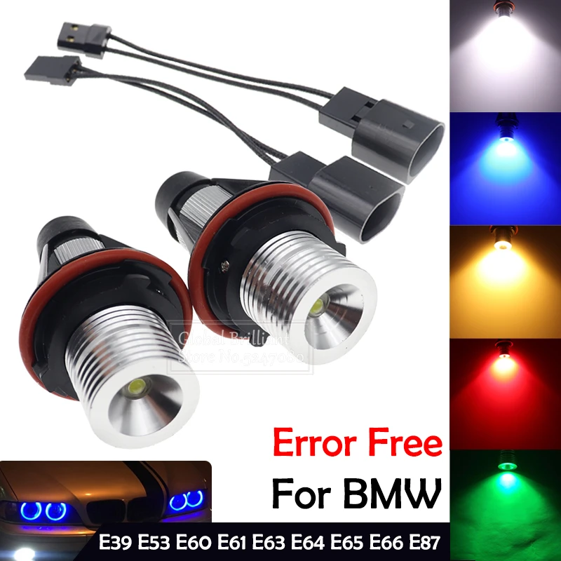 

Светодиодсветодиодный габаритные огни Angel Eyes, 2 шт., лампы для BMW E39, E53, E60, E61, E63, E64, E65, E66, E87, 525i, 530i, xi, 545i, M5, без ошибок, 2x5W