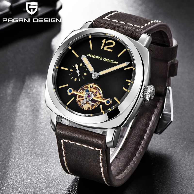 

Часы наручные PAGANI Мужские механические, брендовые модные автоматические водонепроницаемые с отверстиями, с браслетом из нержавеющей стали...