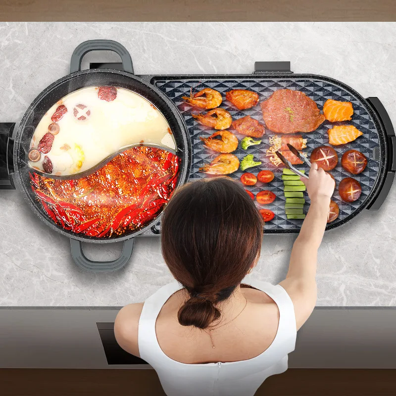 

barbecue plate electric double barbecue baking barbecue electric baking barbecue electric barbecue hot barbecue hot pot barbecue