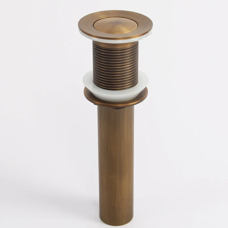 

Античная латунная раковина для ванной комнаты, выдвижной слив, латунная раковина для раковины без перелива