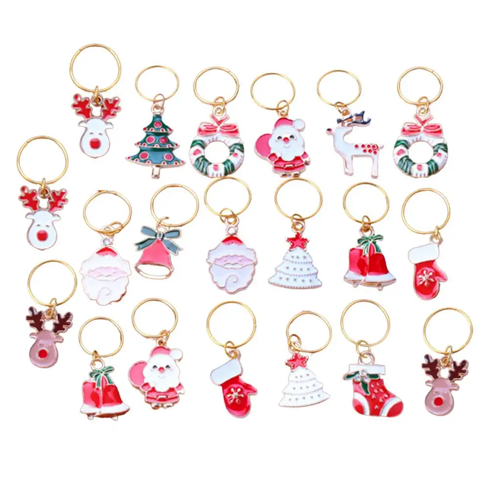 

20PCS Braid Clips Decoration Accessories Christmas Braid Dreadlock Gold Dreadlock Pendants Metal Hair Braid Clips