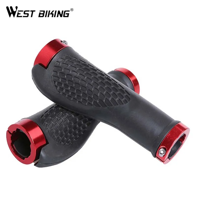 

WEST BIKING Bicycle Grips Ergonomic MTB Handle Aluminum alloy Cuffs Rubber Cycling Handlebar Anti-skid Grip BMX Bike Accessories