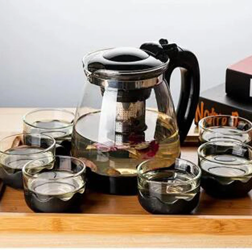 Термостойкий стеклянный чайник с фильтром для заварки Китайский кунг фу Пуэр