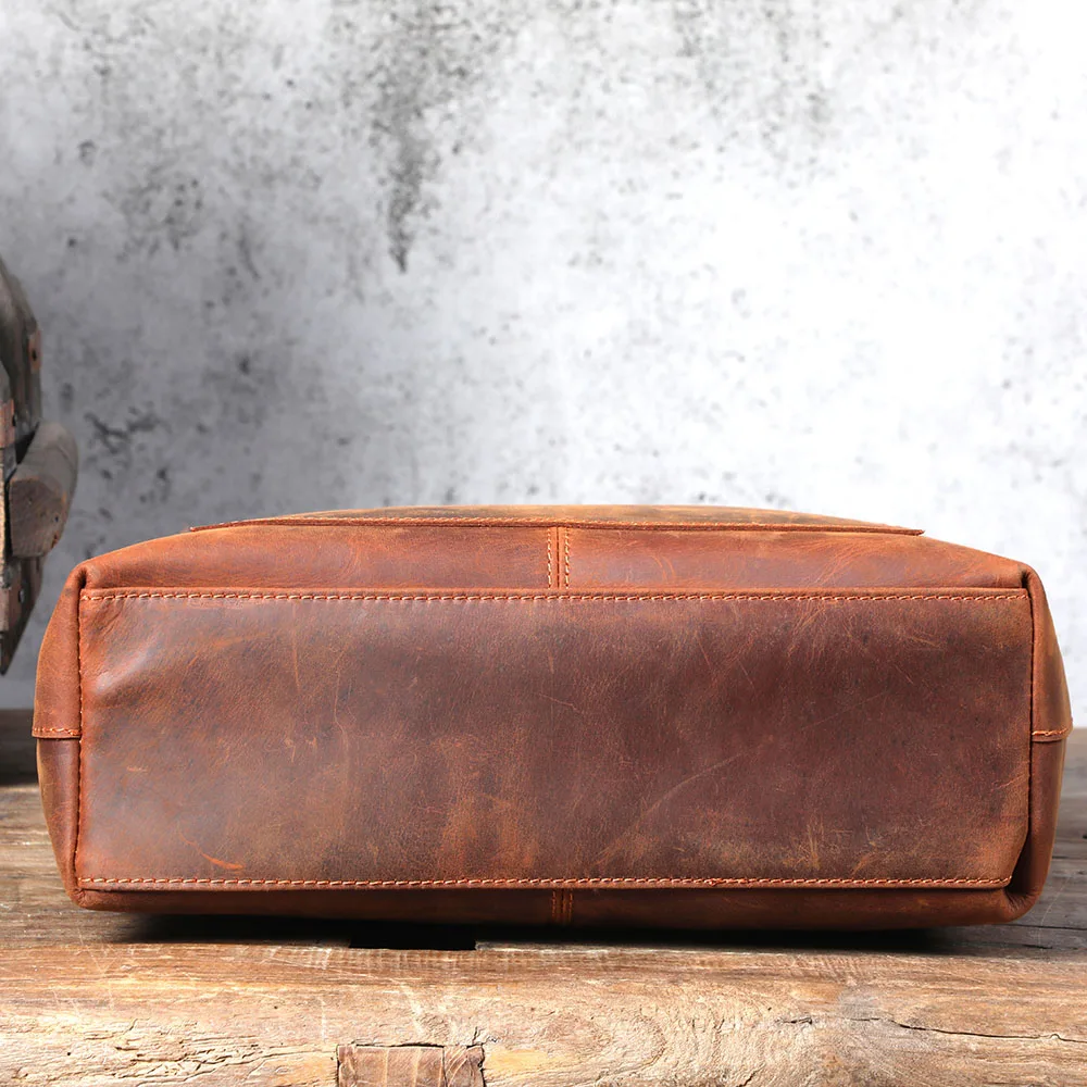 Coffee Leather Tote Bag | Aurora™