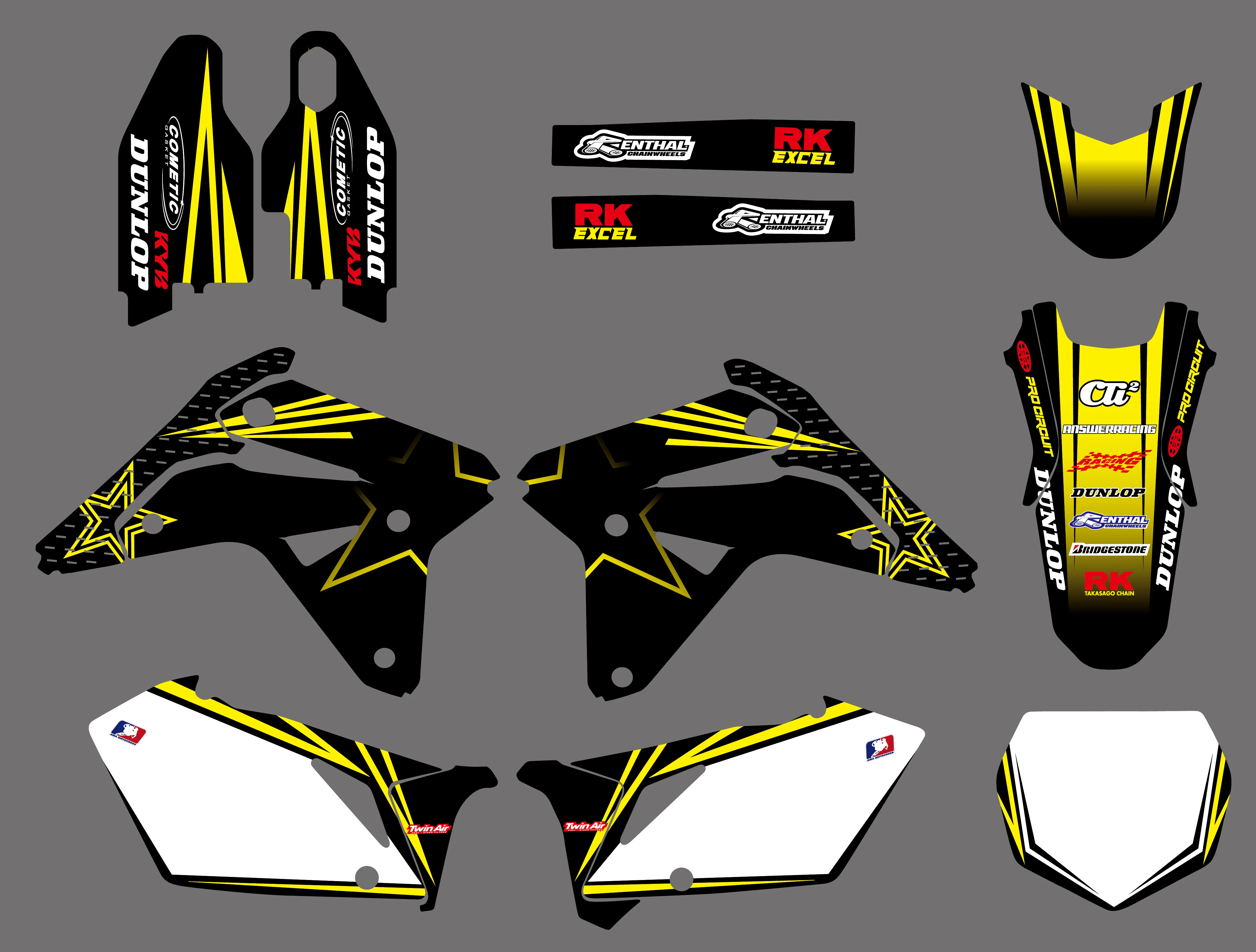 

NEW TEAM DECALS GRAPHICS BACKGROUNDS STICKERS FOR Suzuki RMZ450 RM-Z 450 RMZ 2007 Motorcycle Graphic Decal Sticker