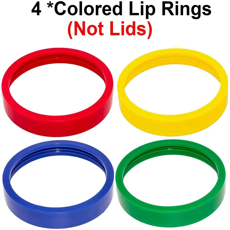4 Pack 16oz Bullet Cups Compatible with Magic Blender Juicer 250W MB-1001 Party Mugs Four Colored Lip Rings | Бытовая техника
