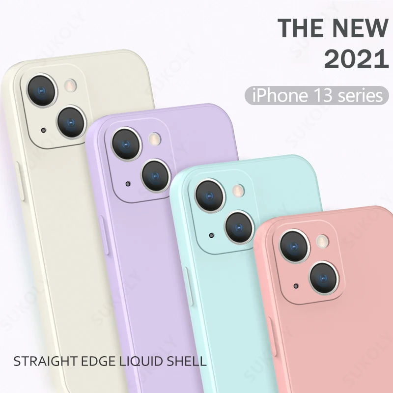 

Square Liquid Silicone Full Protector Phone Case For iPhone 13 Pro 13 Pro Max 13 Mini 12 11 Pro Max X XS Max 6 6s 7 8 Plus SE 2