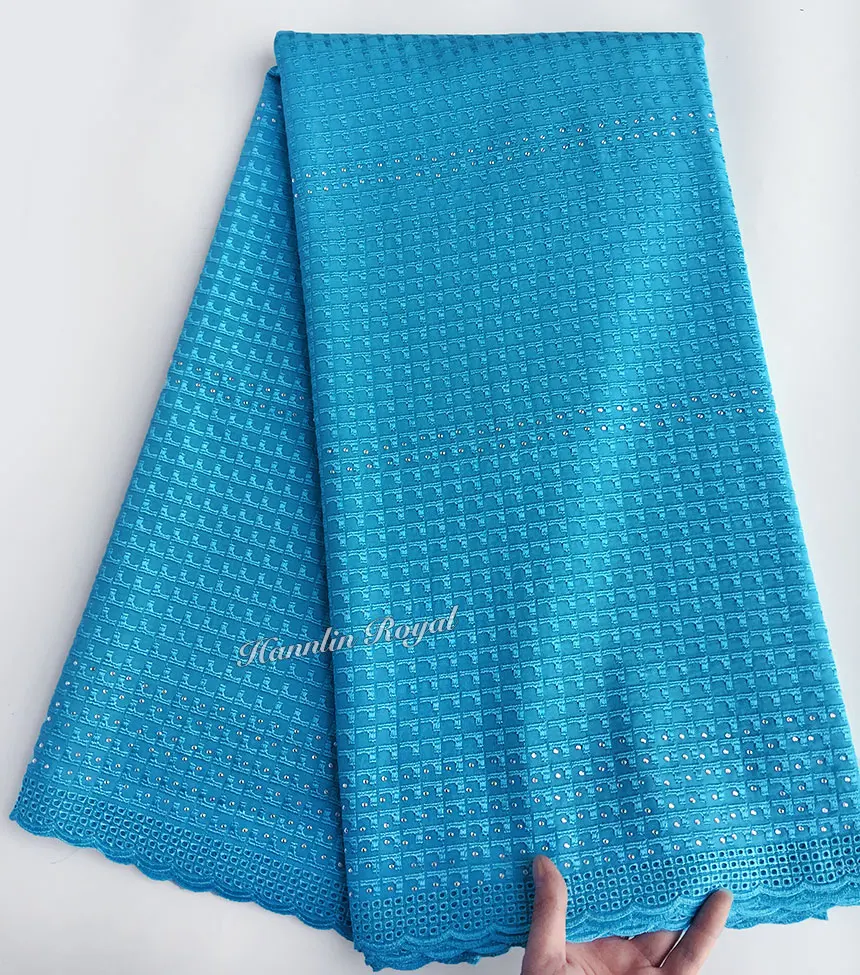 Простая Бирюзовая синяя натуральная швейцарская вуаль кружево мягкая хлопковая